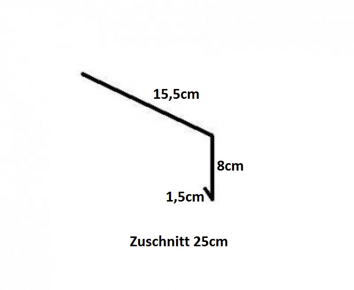 Einhangblech / Traufblech / aus Titanzink / 2m lang