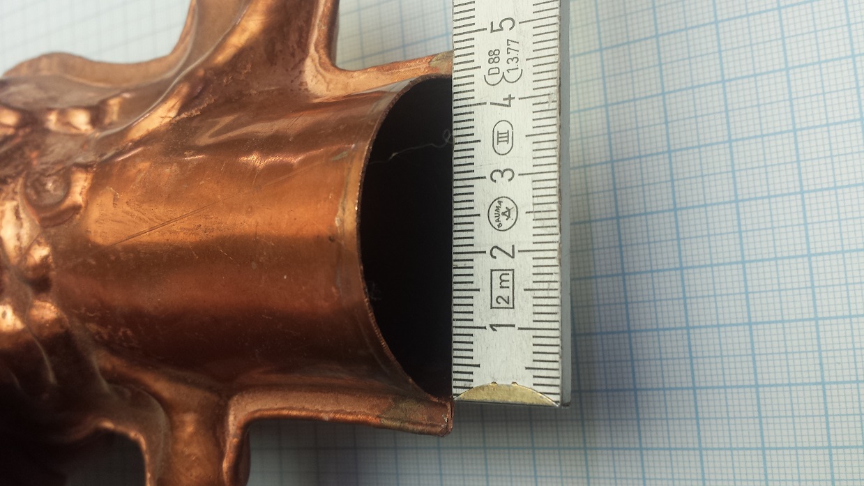 Kupfer Wasserspeier Drachenkopf 42mm