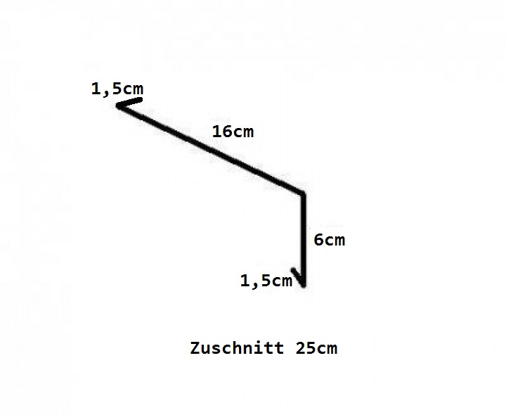 Einhangblech / Traufblech / aus Aluminium / 2m lang