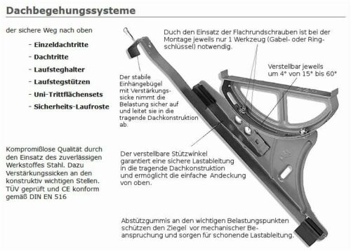 Laufroststütze zum Einhängen für Ziegel verzinkt