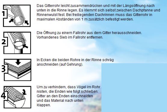 3m Laubschutz Dachrinnenschutz Laubstopp Gitter aus Kunststoff