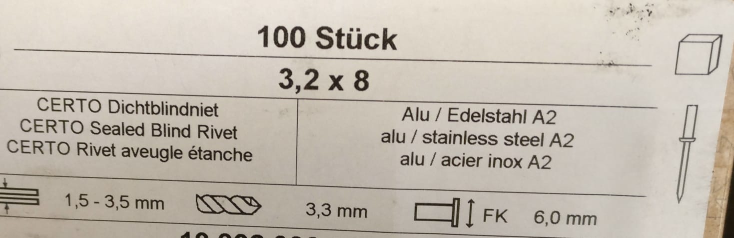 Alu Dichtblindnieten 100 Stk.