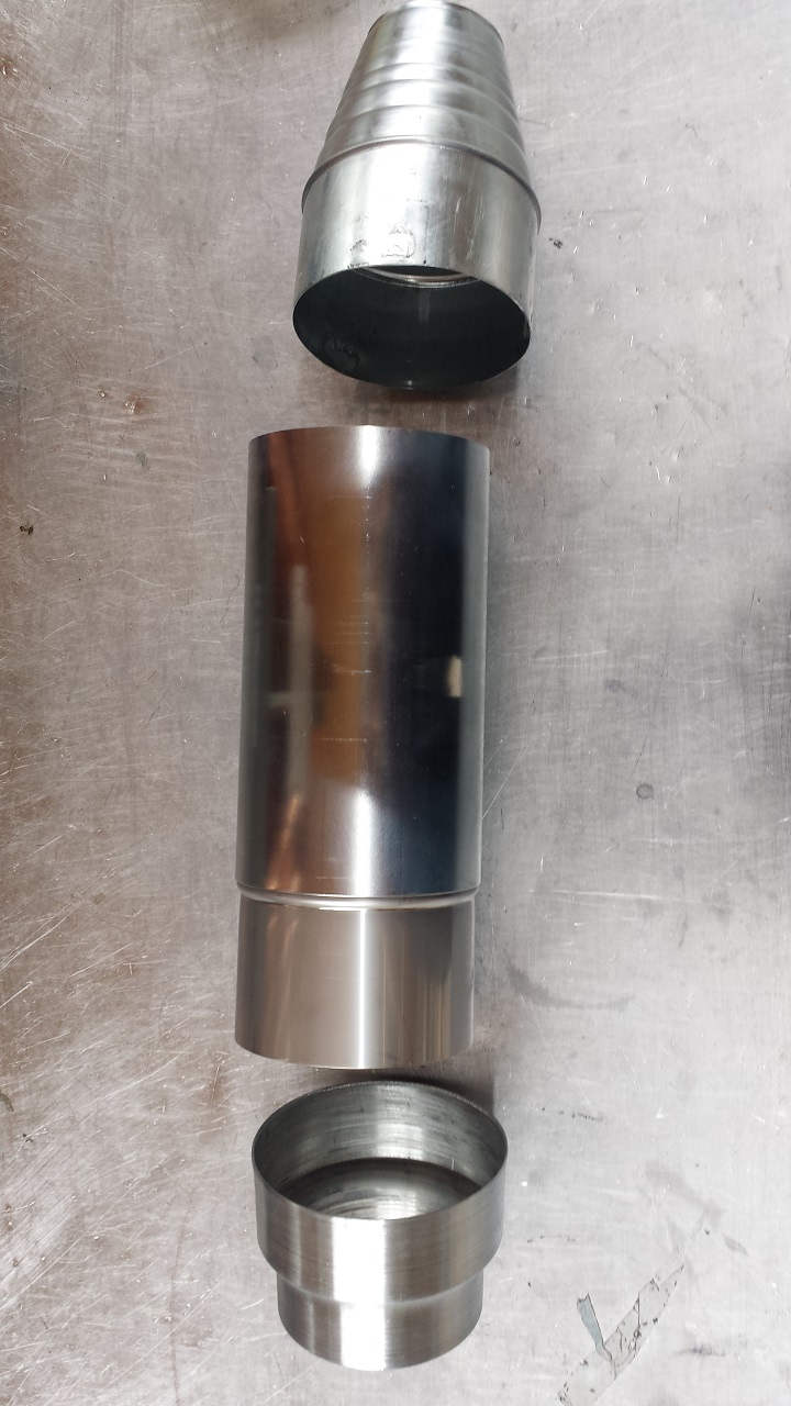 Geruchsverschluss Spezialkonstruktion auf DN 87, 80, 76mm in Titanzink