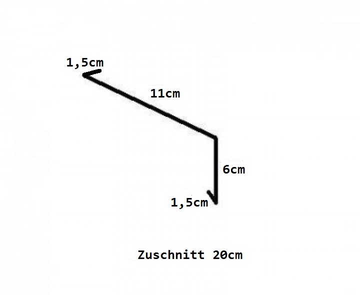 Einhangblech / Traufblech / aus Aluminium / 2m lang